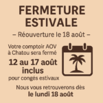 Fermeture estivale du Comptoir Or AOV à Chatou – Réouverture le 18 août